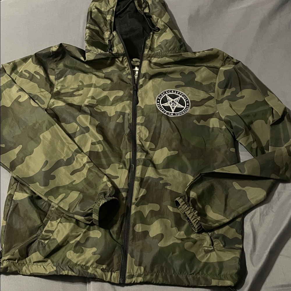 BlackCraft Cult B.C.C Camo Green Goat Baphomet Windbreaker Jacket
